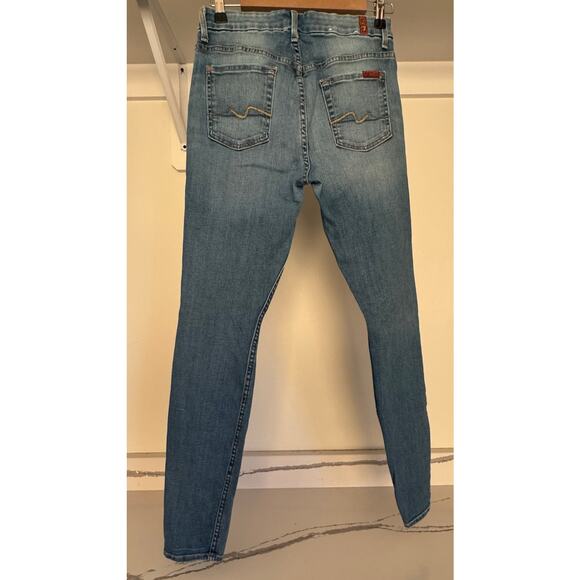 7 For All Mankind The‎ High Waist Skinny Light Wash Size 28 - Picture 2 of 8